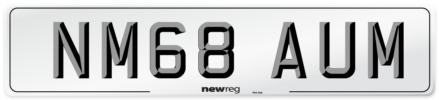 NM68 AUM Number Plate from New Reg